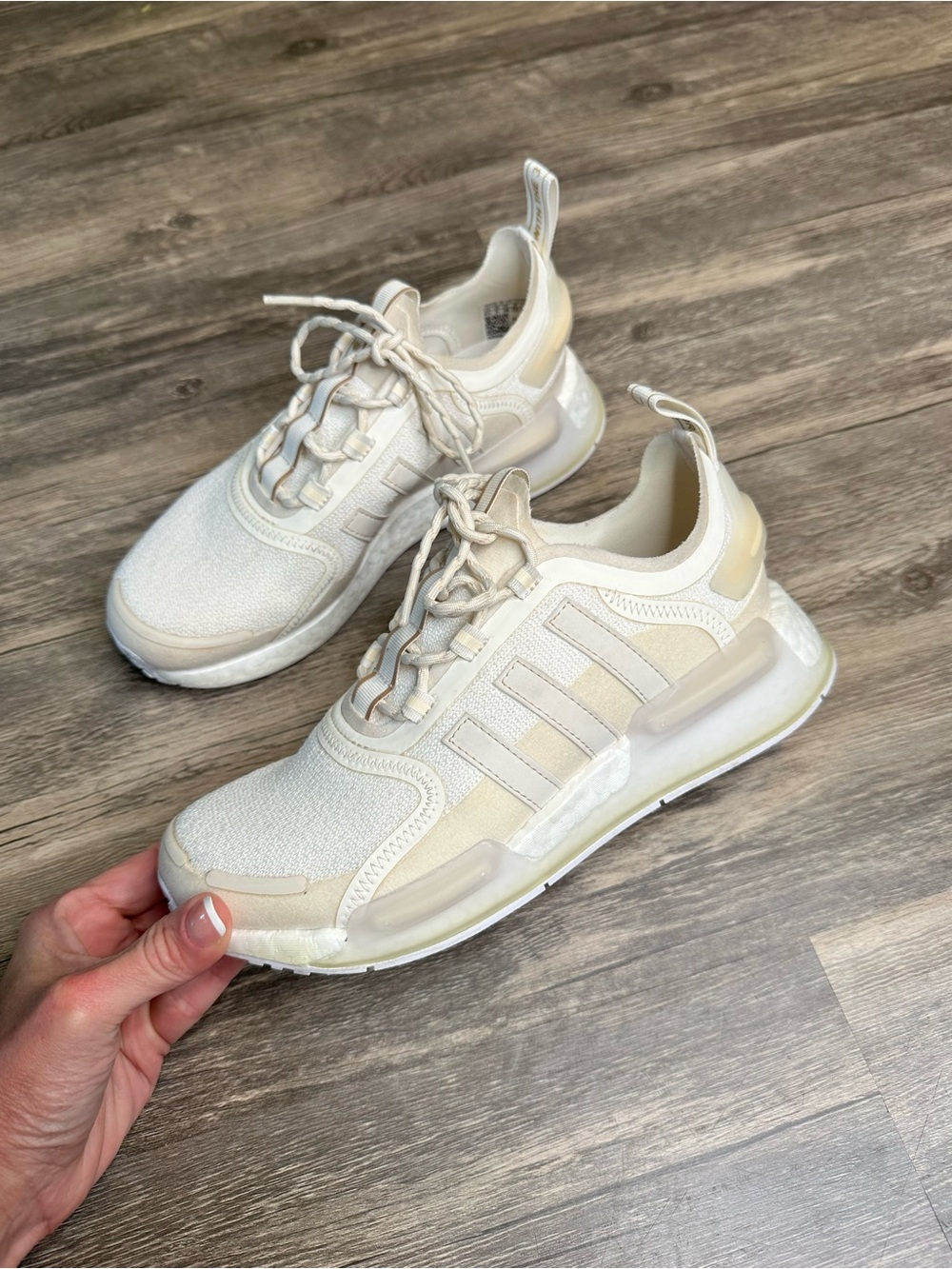 Adidas ZX 2K Boost Parley Women’s Sneakers Off White Cream Running Shoes Sz 6.5